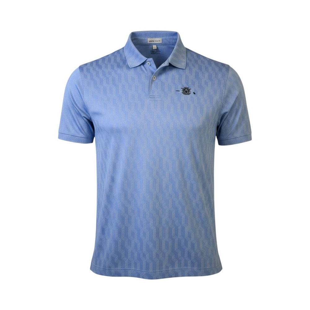 Peter Millar Summer Comfort Polo Shirt Mens XL Blue Geometric Black Sheep Golf